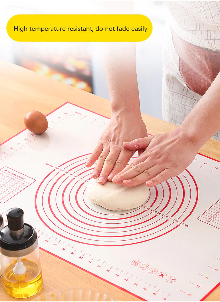 Oversize 80/70/60cm Silicone Baking Mat Rolling Kneading Pad Pastry Tools Crepes Pizza Dough Non-Stick Silicone Mat For Kitchen