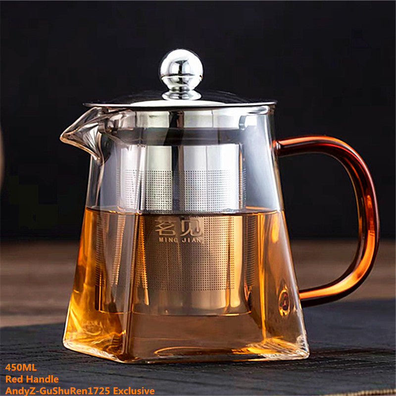 Premium Heat Resistant Glass Teapot with Stainless Steel Infuser