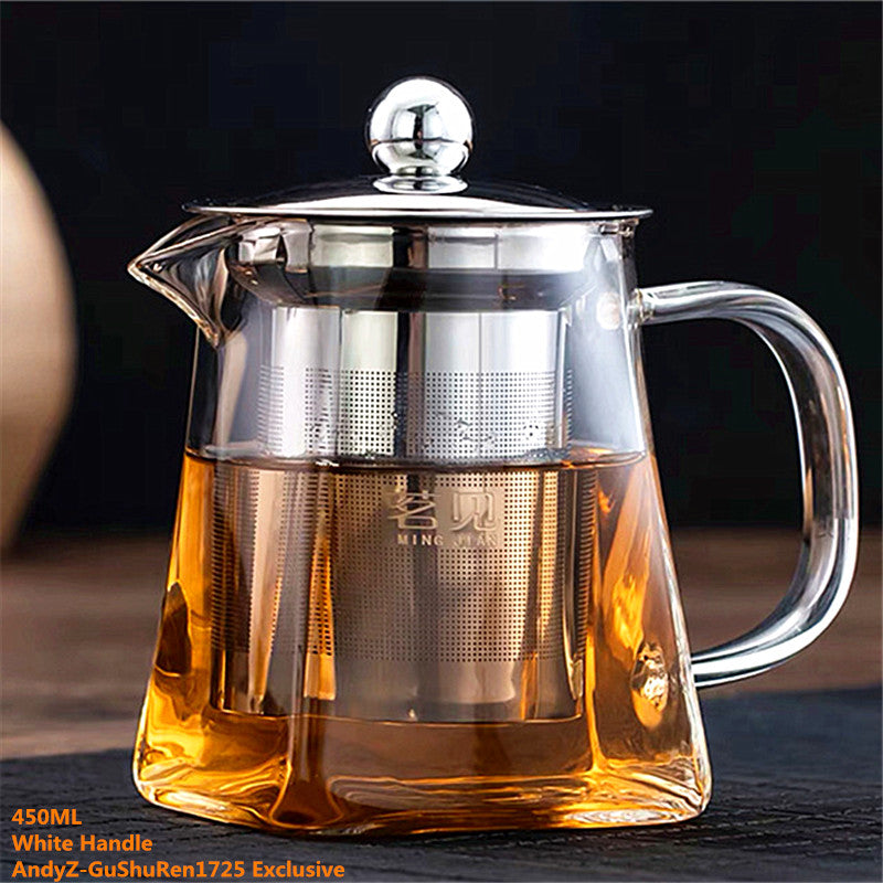 Premium Heat Resistant Glass Teapot with Stainless Steel Infuser