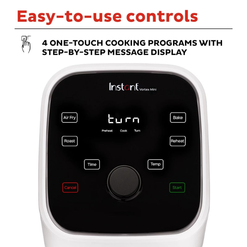 Experience the Ultimate 4-in-1 Mini Air Fryer Oven Combo with Smart Cooking Programs and Free App for Customizable Cooking - Perfect for Any Kitchen